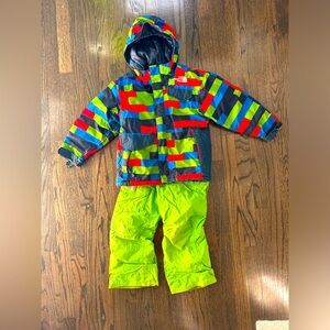 The North face xs snow pants and jacket set